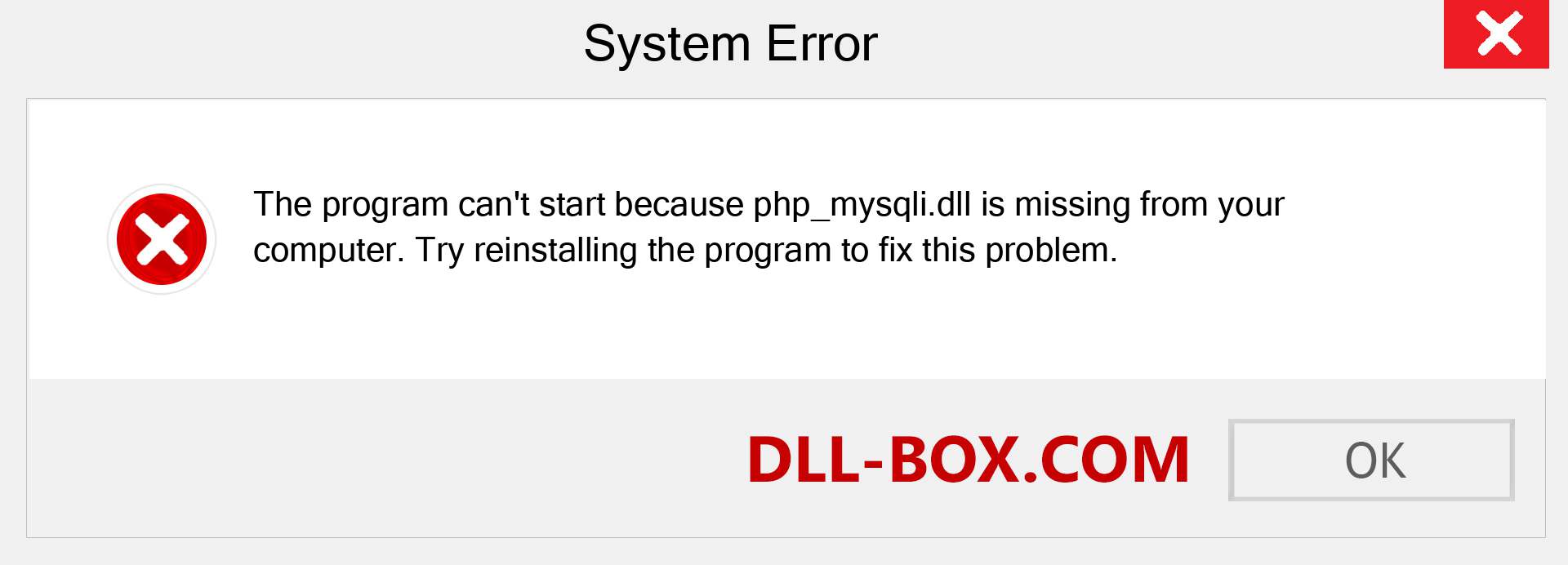  php_mysqli.dll file is missing?. Download for Windows 7, 8, 10 - Fix  php_mysqli dll Missing Error on Windows, photos, images