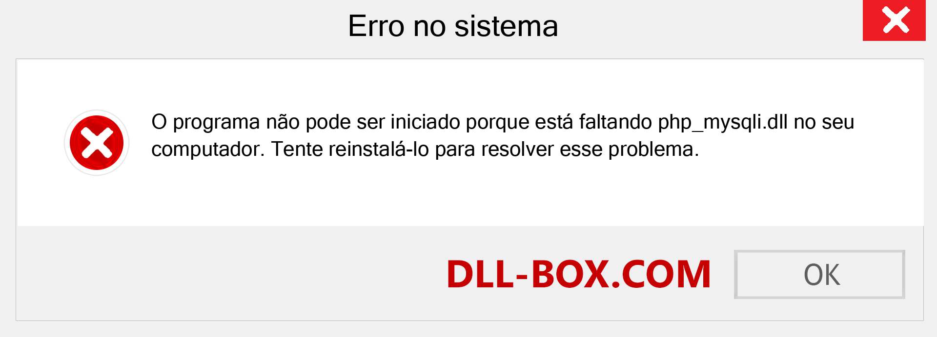 Arquivo php_mysqli.dll ausente ?. Download para Windows 7, 8, 10 - Correção de erro ausente php_mysqli dll no Windows, fotos, imagens