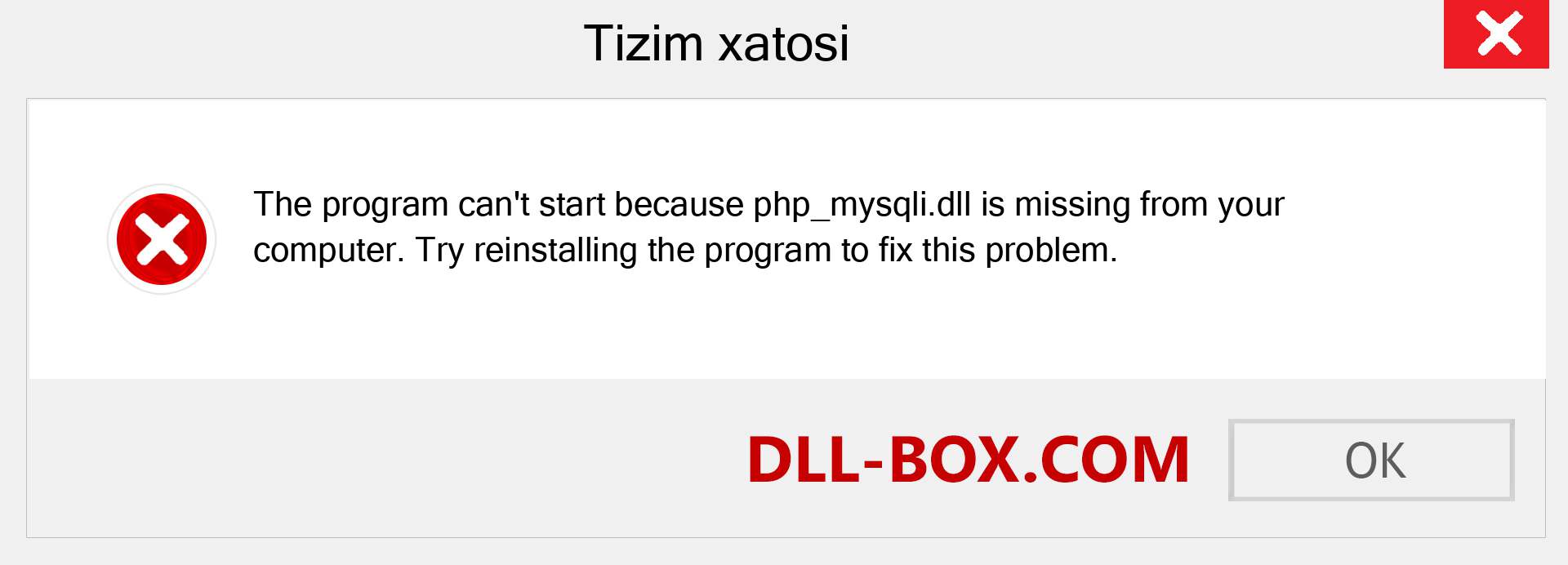 php_mysqli.dll fayli yo'qolganmi?. Windows 7, 8, 10 uchun yuklab olish - Windowsda php_mysqli dll etishmayotgan xatoni tuzating, rasmlar, rasmlar